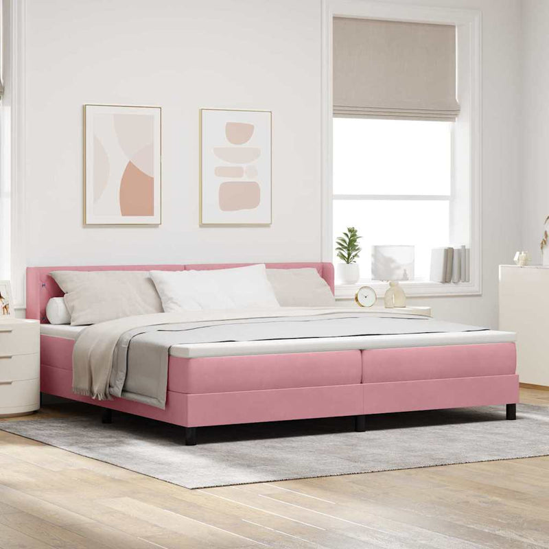vidaXL Box Spring ágy matraccal fekete 100x200 cm bársonyos Rózsaszín
