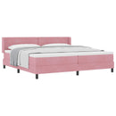vidaXL Boxrugós ágy fejtámlával Rózsaszín 200 x 200 cm Bársony