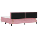 vidaXL Boxrugós ágy fejtámlával Rózsaszín 200 x 200 cm Bársony