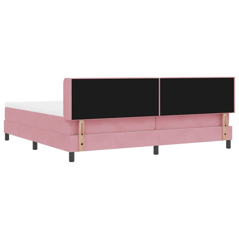 vidaXL Box Spring ágy matraccal fekete 100x200 cm bársonyos Rózsaszín