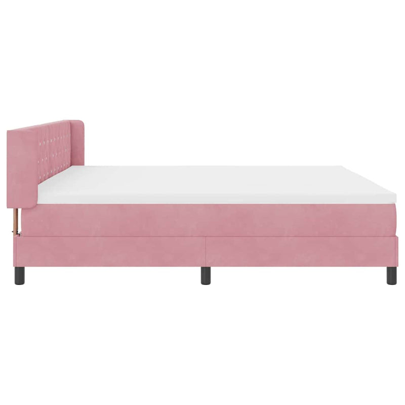 vidaXL Box Spring ágy matraccal fekete 100x200 cm bársonyos Rózsaszín