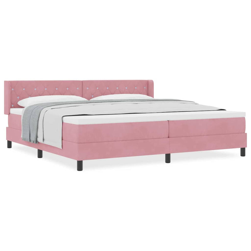 vidaXL Box Spring ágy matraccal fekete 100x200 cm bársonyos Rózsaszín