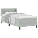 vidaXL Boxrugós ágy fejtámlával Világosszürke 200 x 80 cm Bársony