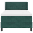 vidaXL Boxrugós ágy fejtámlával Sötétzöld 200 x 80 cm Bársony