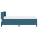 vidaXL Boxrugós ágy fejtámlával Sötét kék 200 x 80 cm Bársony