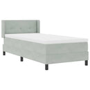 vidaXL Boxrugós ágy fejtámlával Világosszürke 190 x 90 cm Bársony