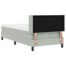 vidaXL Boxrugós ágy fejtámlával Világosszürke 190 x 90 cm Bársony
