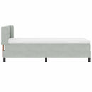 vidaXL Boxrugós ágy fejtámlával Világosszürke 190 x 90 cm Bársony
