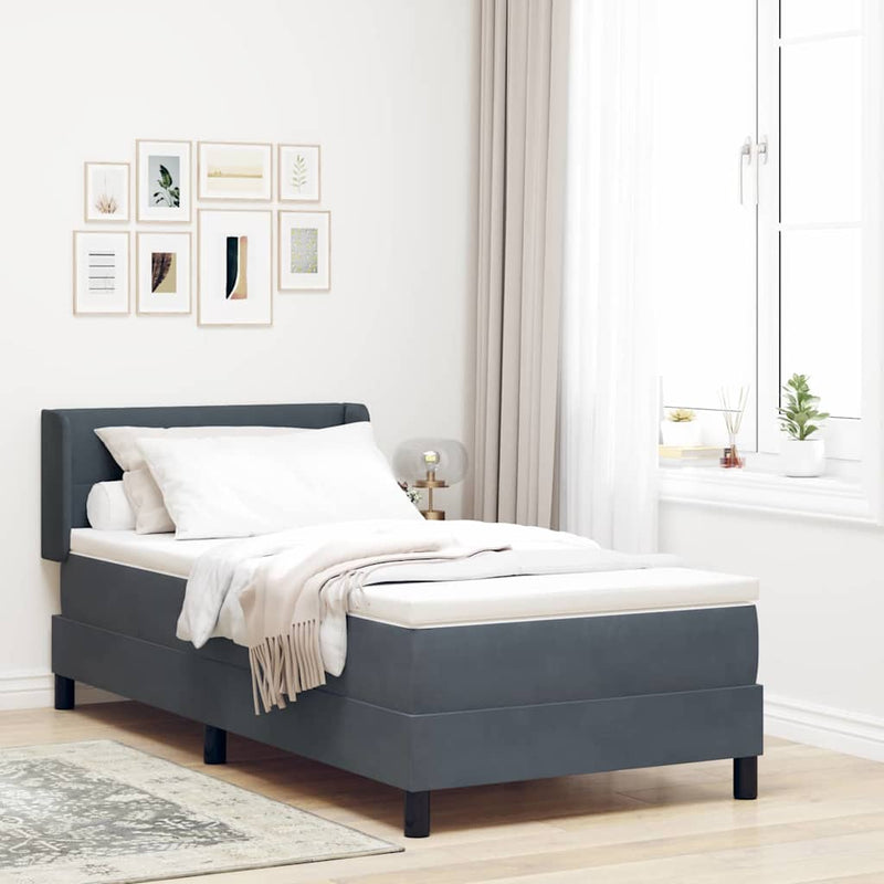 vidaXL Box Spring ágy matraccal fekete 100x200 cm bársonyos matracmal