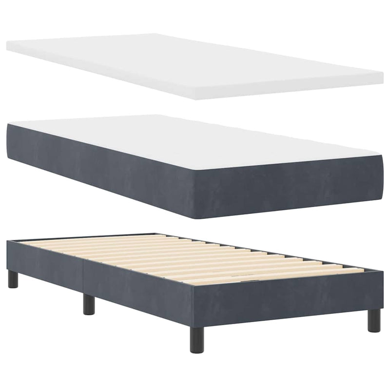 vidaXL Box Spring ágy matraccal fekete 100x200 cm bársonyos matracmal