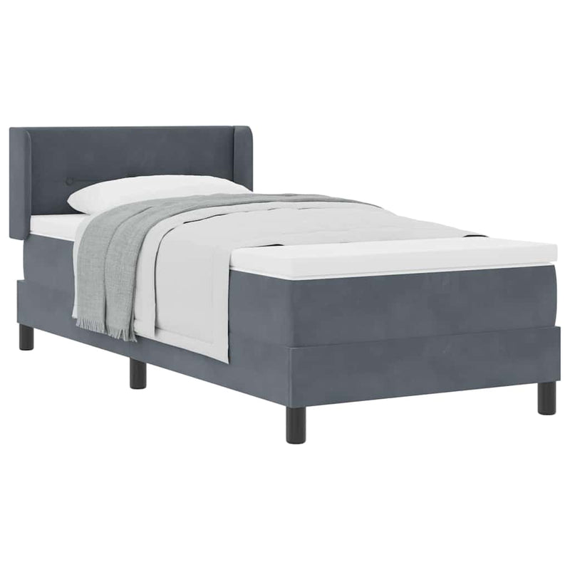 vidaXL Box Spring ágy matraccal fekete 100x200 cm bársonyos matracmal