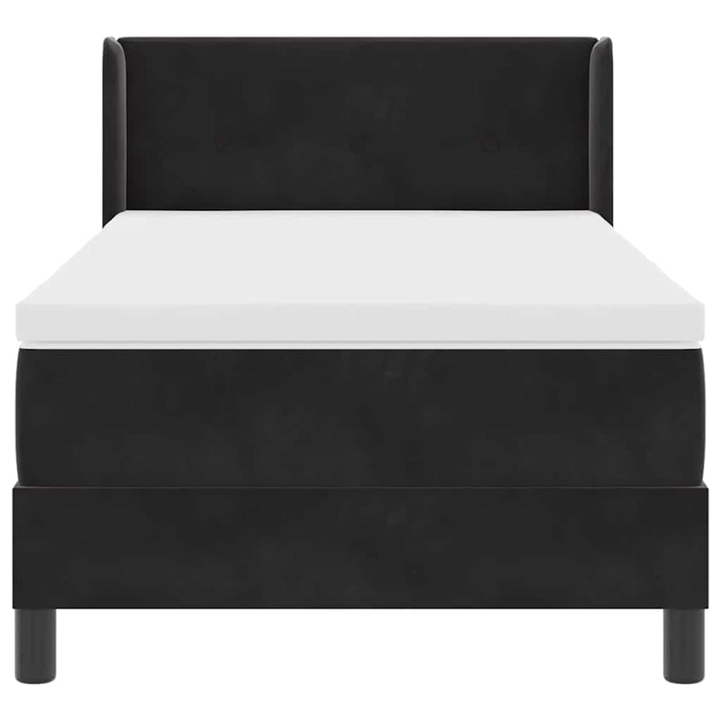 vidaXL Box Spring ágy matraccal fekete 100x200 cm bársonyos Fekete