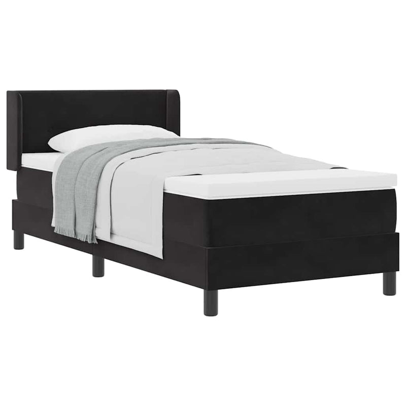 vidaXL Box Spring ágy matraccal fekete 100x200 cm bársonyos Fekete