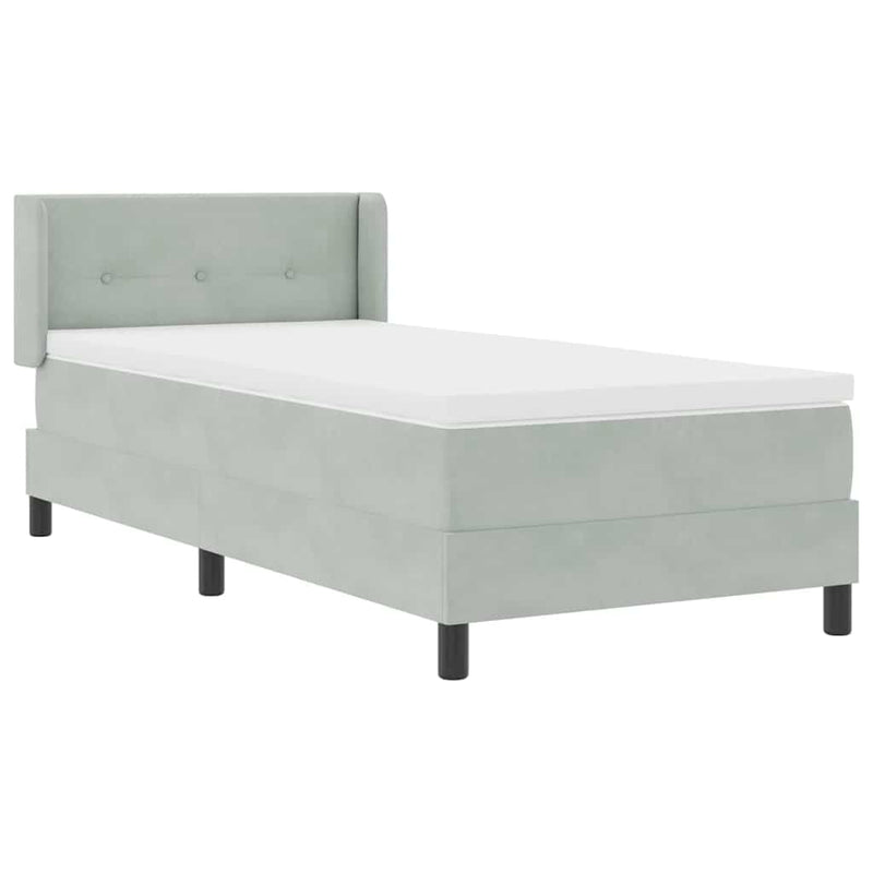 vidaXL Box Spring ágy matraccal fekete 100x200 cm bársonyos matracmal