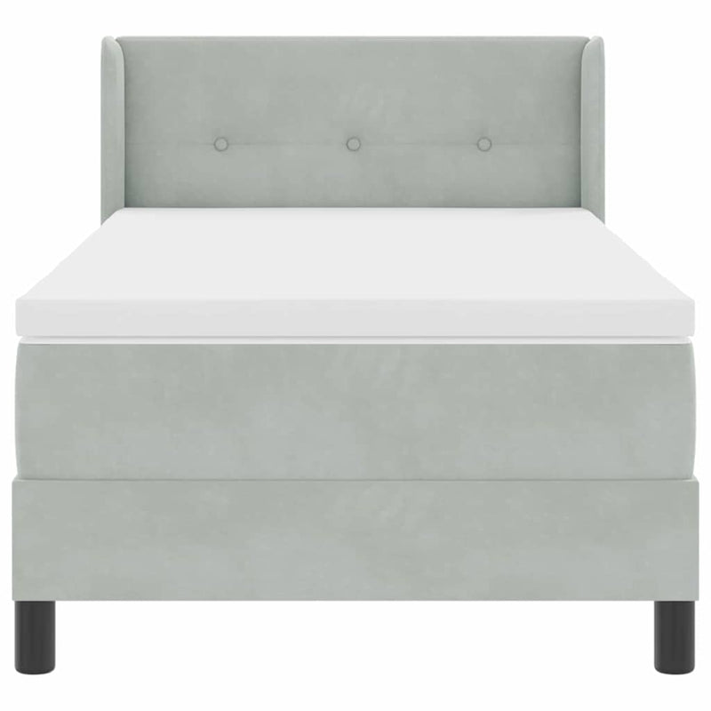 vidaXL Box Spring ágy matraccal fekete 100x200 cm bársonyos matracmal