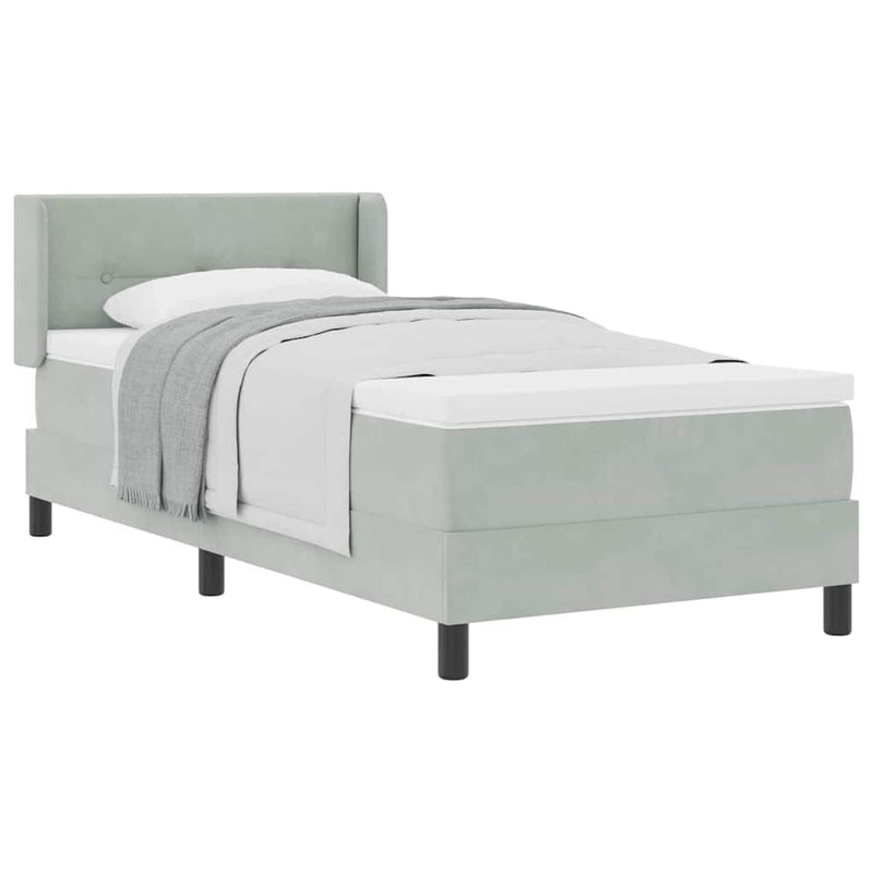 vidaXL Box Spring ágy matraccal fekete 100x200 cm bársonyos matracmal