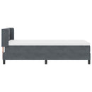 vidaXL Boxrugós ágy fejtámlával Sötétszürke 200 x 90 cm Bársony