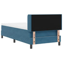 vidaXL Boxrugós ágy fejtámlával Sötét kék 200 x 100 cm Bársony