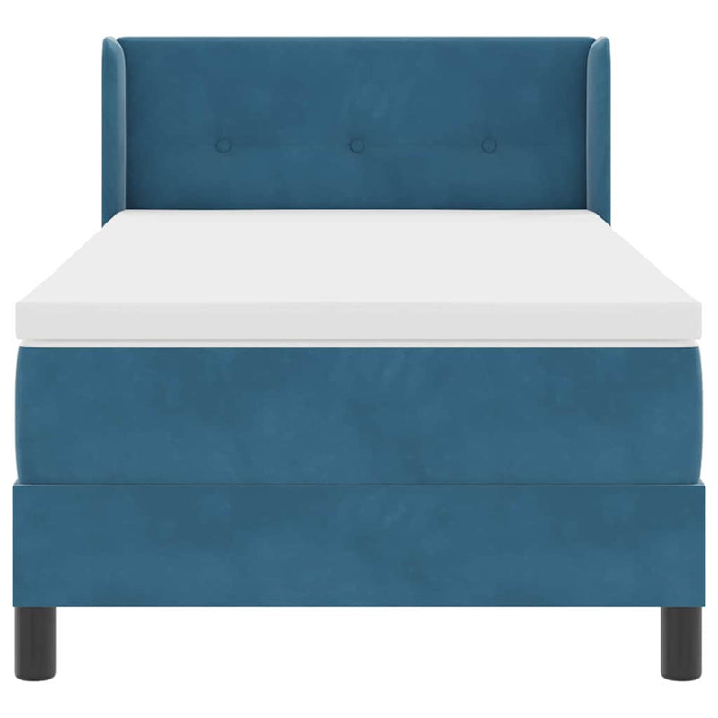 vidaXL Box Spring ágy matraccal fekete 100x200 cm bársonyos Sötétkék