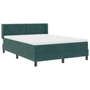 vidaXL Boxrugós ágy fejtámlával Sötétzöld 200 x 140 cm Bársony