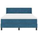vidaXL Boxrugós ágy fejtámlával Sötét kék 200 x 140 cm Bársony