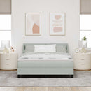 vidaXL Boxrugós ágy fejtámlával Világosszürke 200 x 160 cm Bársony