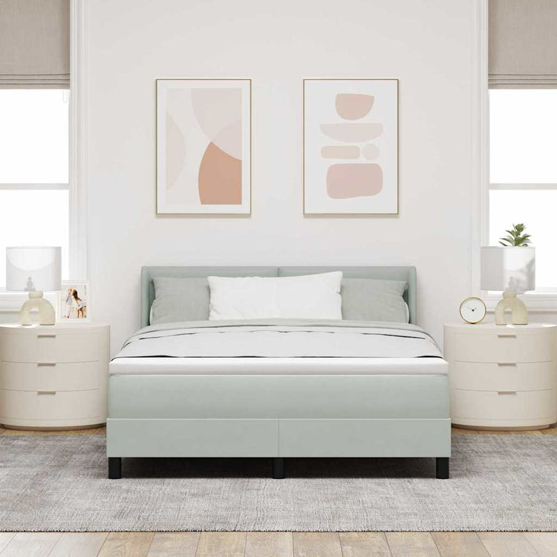 vidaXL Box Spring ágy matraccal fekete 100x200 cm bársonyos matracmal