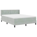 vidaXL Boxrugós ágy fejtámlával Világosszürke 200 x 160 cm Bársony