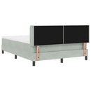 vidaXL Boxrugós ágy fejtámlával Világosszürke 200 x 160 cm Bársony