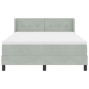 vidaXL Boxrugós ágy fejtámlával Világosszürke 200 x 160 cm Bársony
