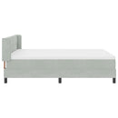 vidaXL Boxrugós ágy fejtámlával Világosszürke 200 x 160 cm Bársony