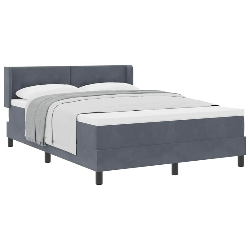 vidaXL Box Spring ágy matraccal fekete 100x200 cm bársonyos matracmal