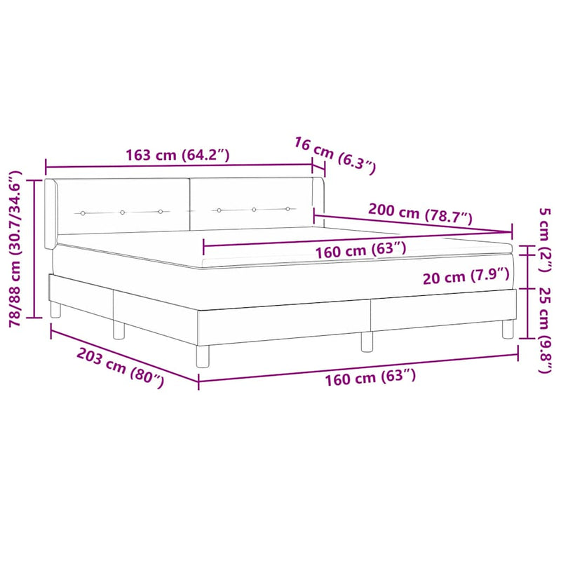 vidaXL Box Spring ágy matraccal fekete 100x200 cm bársonyos matracmal