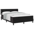 vidaXL Boxrugós ágy fejtámlával Fekete 200 x 160 cm Bársony
