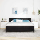 vidaXL Boxrugós ágy fejtámlával Fekete 200 x 180 cm Bársony
