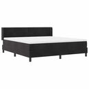 vidaXL Boxrugós ágy fejtámlával Fekete 200 x 180 cm Bársony
