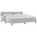 vidaXL Boxrugós ágy fejtámlával Világosszürke 200 x 200 cm Bársony