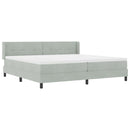 vidaXL Boxrugós ágy fejtámlával Világosszürke 200 x 200 cm Bársony