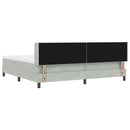 vidaXL Boxrugós ágy fejtámlával Világosszürke 200 x 200 cm Bársony