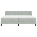 vidaXL Boxrugós ágy fejtámlával Világosszürke 200 x 200 cm Bársony
