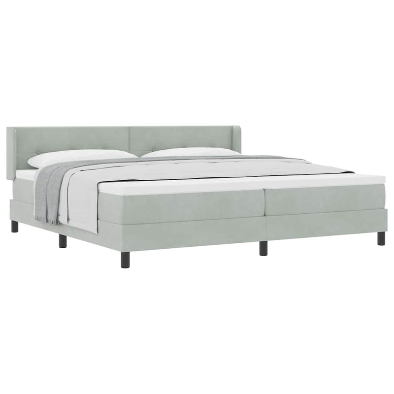 vidaXL Box Spring ágy matraccal fekete 100x200 cm bársonyos matracmal
