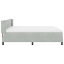 vidaXL Boxrugós ágy fejtámlával Világosszürke 200 x 200 cm Bársony
