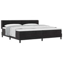 vidaXL Boxrugós ágy fejtámlával Fekete 200 x 200 cm Bársony