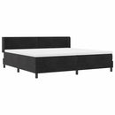 vidaXL Boxrugós ágy fejtámlával Fekete 200 x 200 cm Bársony