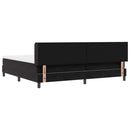 vidaXL Boxrugós ágy fejtámlával Fekete 200 x 200 cm Bársony