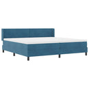 vidaXL Boxrugós ágy fejtámlával Sötét kék 200 x 200 cm Bársony