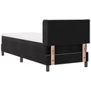 vidaXL Boxrugós ágy fejtámlával Fekete 200 x 80 cm Bársony