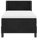 vidaXL Boxrugós ágy fejtámlával Fekete 200 x 80 cm Bársony