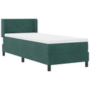 vidaXL Boxrugós ágy fejtámlával Sötétzöld 200 x 80 cm Bársony