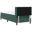 vidaXL Boxrugós ágy fejtámlával Sötétzöld 200 x 80 cm Bársony